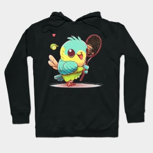 kawaiii cute parrot playing tennis Hoodie